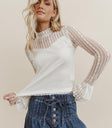 white top with lace detail