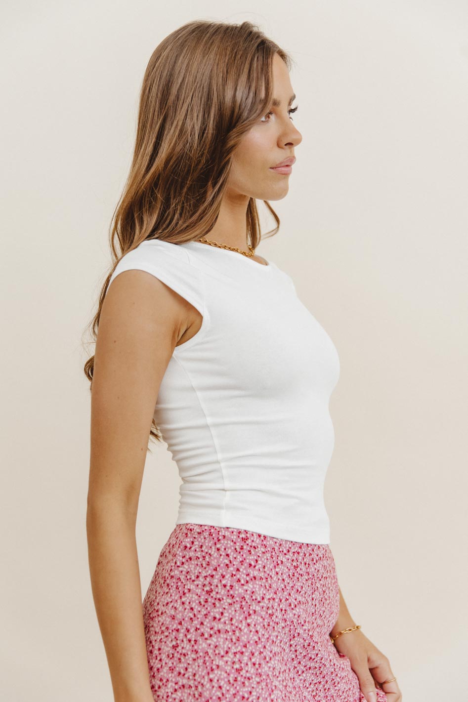 Short sleeves top in white