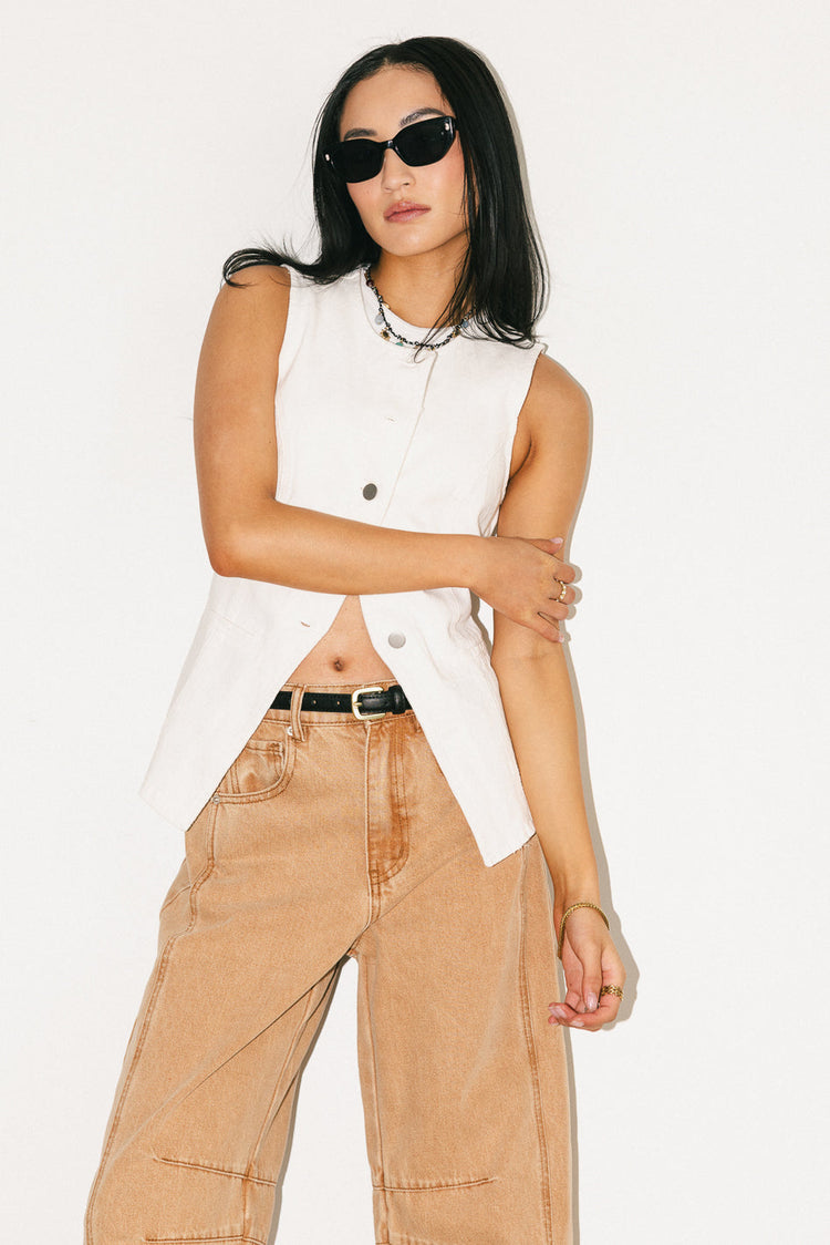 Sleeveless denim vest