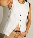 White button up vest