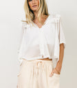 Button down blouse in ivory