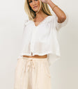 ivory short sleeve blouse