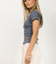 rolled sleeve on basic tee