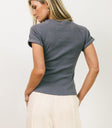 ribbed basic navy tee