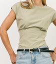round neckline on short sleeve top