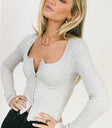 heather grey long sleeve knit