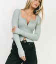 LONG SLEEVE WAFFLE TOP