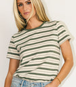 Striped top in sage