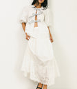 white front tie blouse
