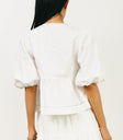 puff sleeve white blouse