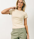 fitted beige top