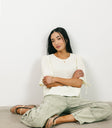 cream blouse