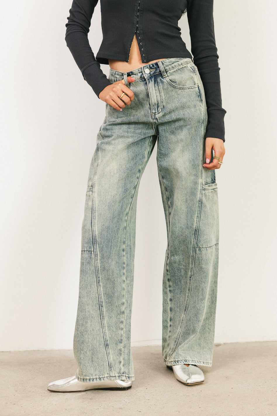 washed denim jeans