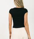 Plain color top in black