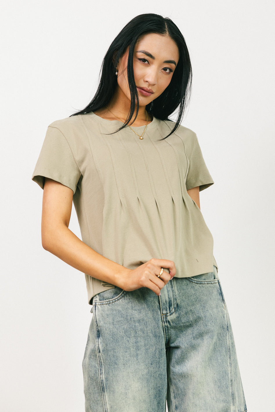 Knit top in sage