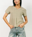 Round neck top in sage