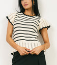 Short sleeves top in black