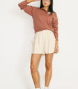 Long sleeves top in taupe