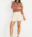 Rubbed hem sweater in taupe