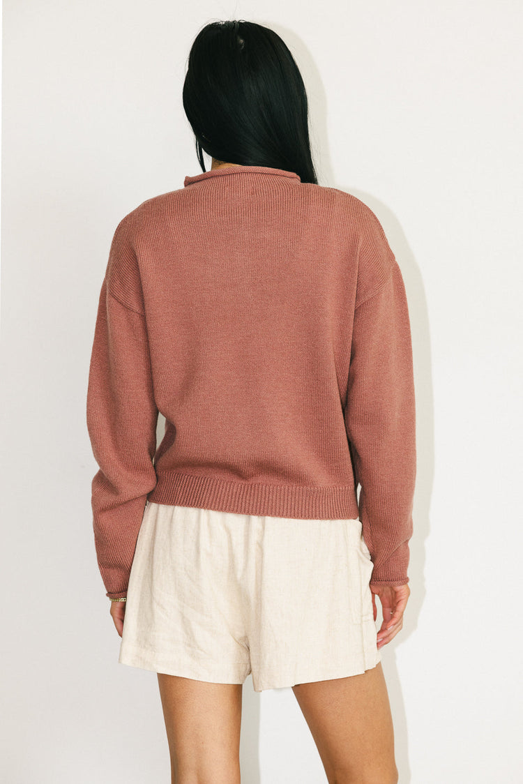 Knit top in taupe