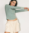 Long sleeves top in sage