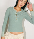 Round neck top in sage