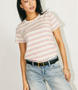 multi colored striped tee