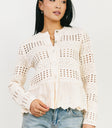 Crocheted top in cream