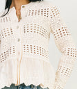 Crocheted top in cream