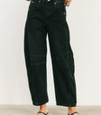 black barrel denim jeans