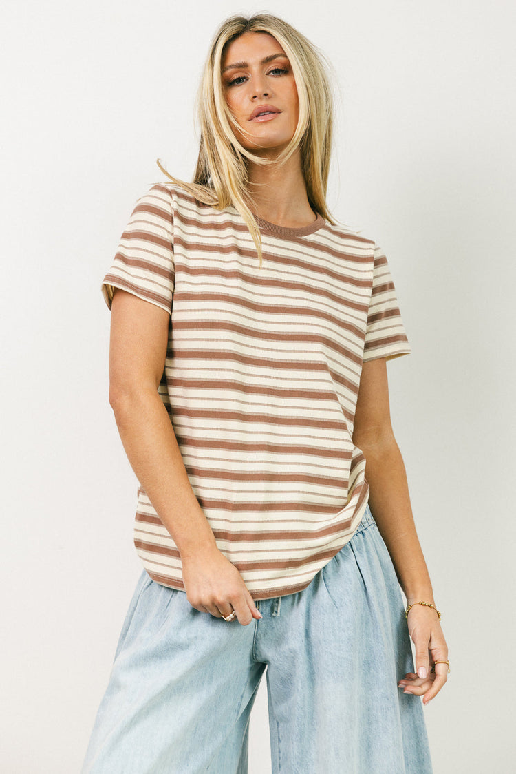 Knit top in taupe