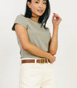 Cap sleeve green tee