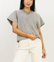 short sleeve gray top
