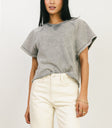 short sleeve, cap sleeve on gray top