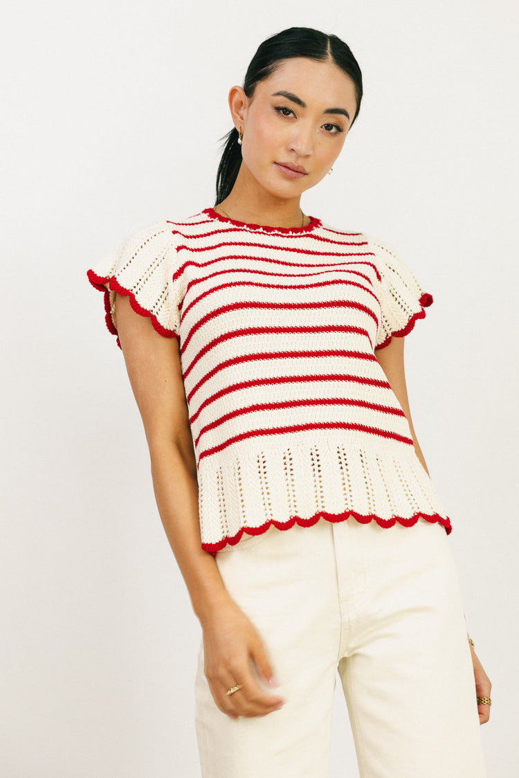Knit top in red