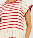 Round neck top in red