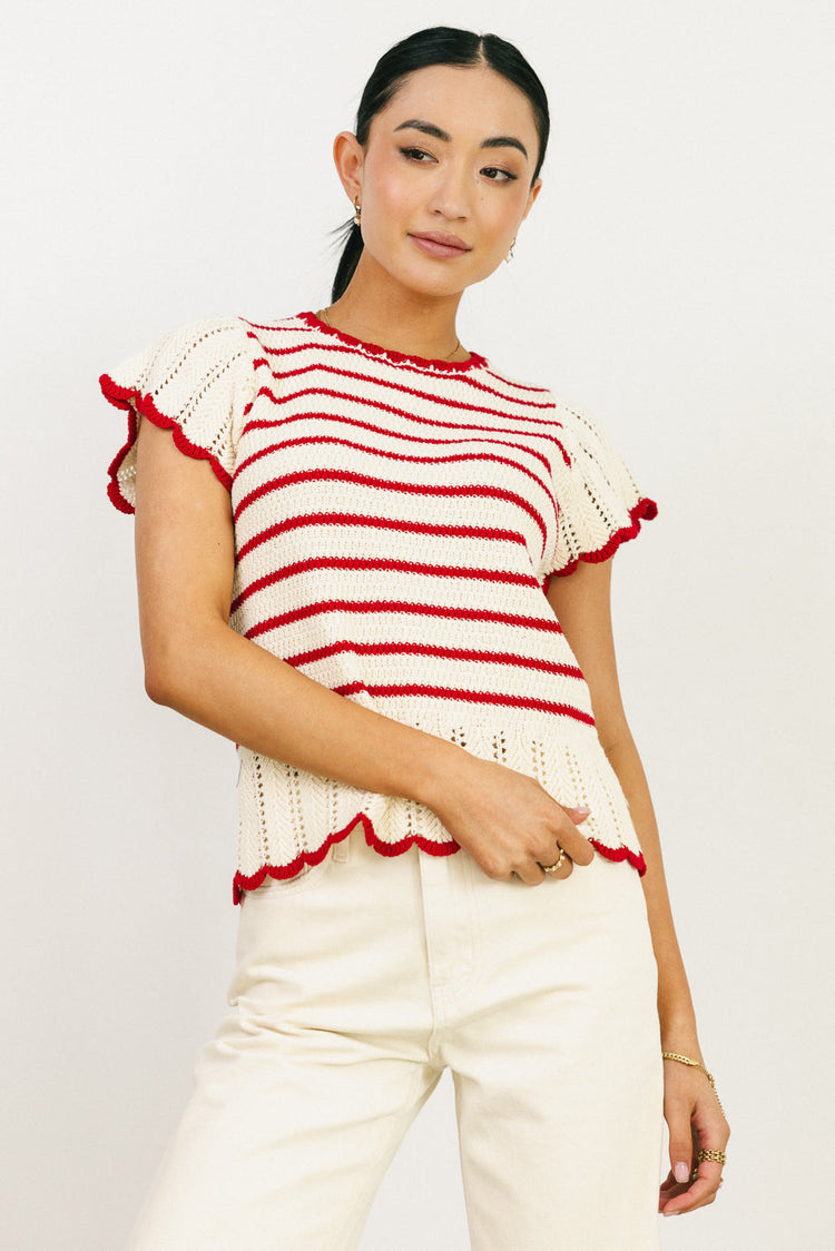 Red striped top
