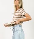 Short sleeves top in taupe