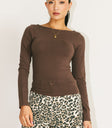 brown fitted top