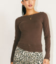brown long sleeve knit