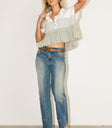 Short sleeves top in sage