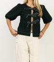 Front bows top in black