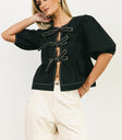 Short sleeves top in black
