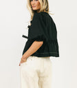 Plain color blouse in black