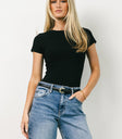 Round neck black top