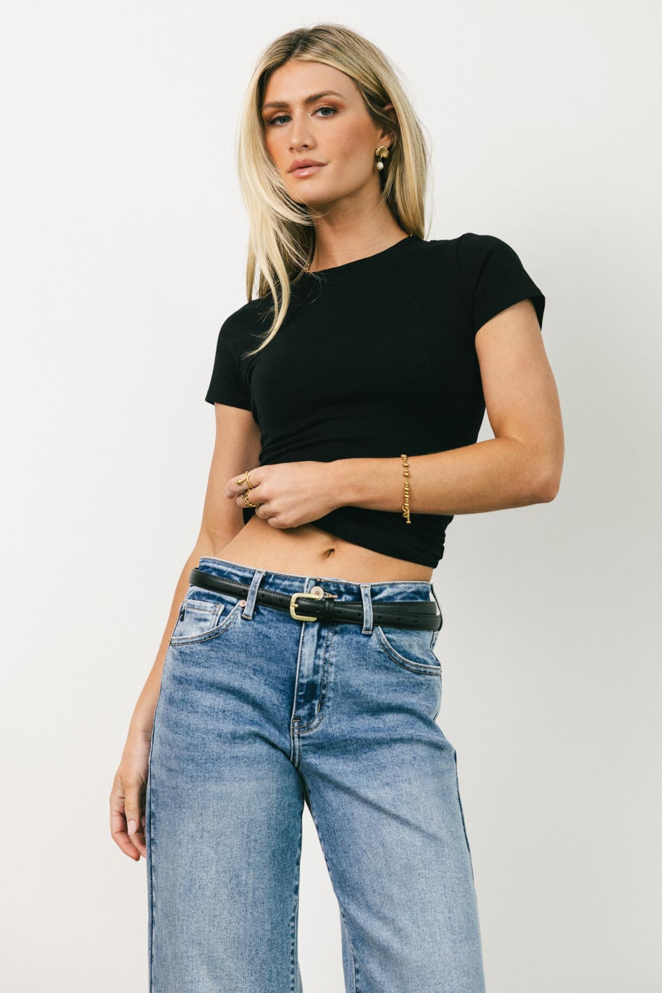 Knit top in black