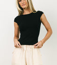 Knit top in black
