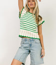 Short sleeves top in green
