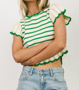 Striped top in green