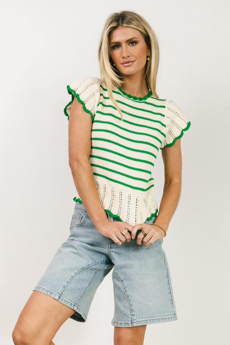 Knit top in green